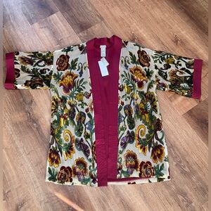 Chicos Velvet Burnout Kimono Size Large/XL Floral Brand New With Tags READ #